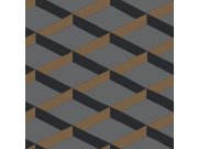 Geometrická vliesová tapeta, 3D efekt DA23253, Daimon, Decoprint 