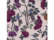 Vliesová květinová tapeta s ptáčky DA23241, Daimon, Decoprint 