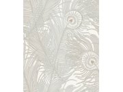 Vliesová tapeta na zeď, krémová, paví pera, NHW1044, Perla, Decoprint