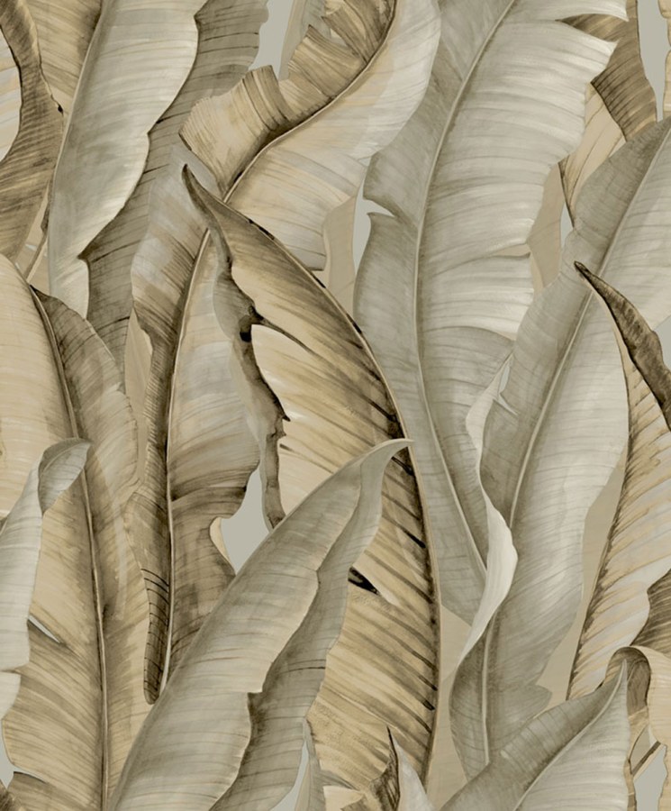 Vliesová tapeta na zeď, hnědo-šedá, listy, NHW1043, Perla, Decoprint - Vliesové tapety