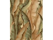 Vliesová tapeta na zeď, hnědo-zelená, listy, NHW1042, Perla, Decoprint