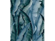 Vliesová tapeta na zeď, modro-zelená, listy, NHW1040, Perla, Decoprint