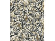 Šedo-béžová květinová vliesová tapeta na zeď, BA26070, Brazil, Decoprint