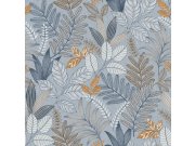 Modrá vliesová tapeta s listy, AL26293, Allure, Decoprint