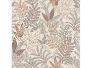 Šedo-béžová vliesová tapeta s listy, AL26292, Allure, Decoprint