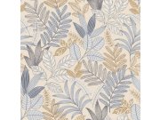 Béžovo-modrá vliesová tapeta s listy, AL26291, Allure, Decoprint