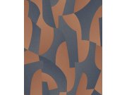 Modro-hnědá geometrická vliesová tapeta na zeď, AL26272, Allure, Decoprint