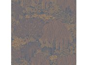 Modro-bronzová vliesová tapeta na zeď, stromy, listy, AL26264, Allure, Decoprint