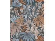 Modrá vliesová tapeta na zeď, džungle, listy, AL26241, Allure, Decoprint