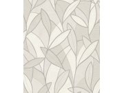 Šedo-stříbrná vliesová tapeta s listy, AL26230, Allure, Decoprint