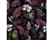 Vliesová tapeta na zeď, růžová, květiny, listy, kolibříci, NHW1001, Perla, Decoprint