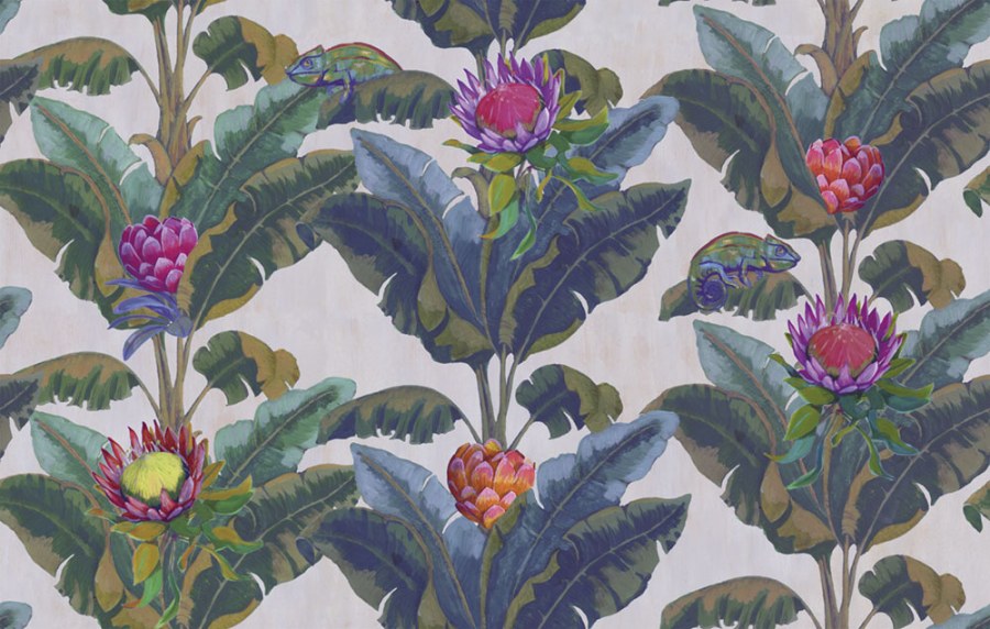 Vliesová obrazová tapeta Listy, Chameleoni BRD24102, 180x280cm, Breeze, Decoprint - Vliesové tapety