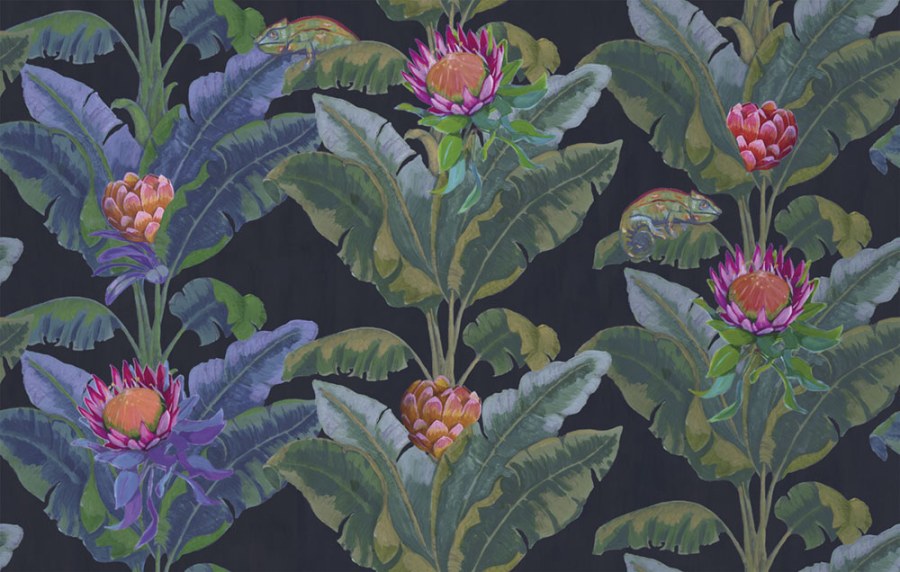 Tapety Yara - Tapety dle materiálu - Vliesové tapety - Vliesová obrazová tapeta Listy, Chameleoni BRD24101, 180x280cm, Breeze, Decoprint Vliesová obrazová tapeta Listy, Chameleoni BRD24101, 180x280cm, Breeze, Decoprint - Vliesové tapety