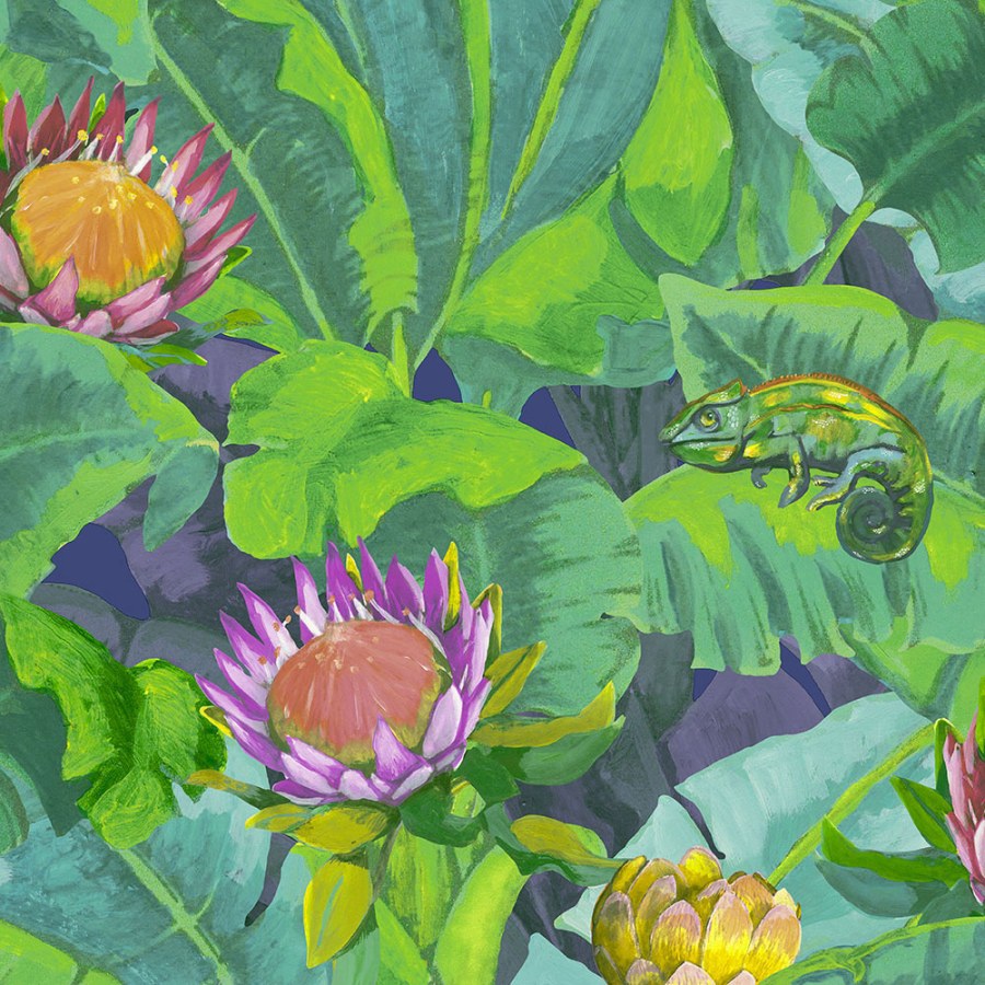 Vliesová tapeta vzor prales a chameleoni BR24092, Breeze, Decoprint