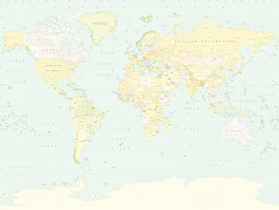 Tapety Yara - Tapety dle materiálu - Vliesové tapety - Obrazová tapeta vliesová Mapa Světa 364194, Wallpower Junior, Eijffinger Obrazová tapeta vliesová Mapa Světa 364194, Wallpower Junior, Eijffinger - Vliesové tapety