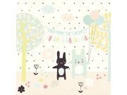 Tapety Yara Tapety dle materiálu Vliesové tapety - Dětská obrazová tapeta se zajíčky 364113, Wallpower Junior, Eijffinger Dětská obrazová tapeta se zajíčky 364113, Wallpower Junior, Eijffinger