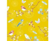 Vliesová tapeta s ptáčky a větvičkami 375083, Pip Studio 4, Eijffinger Tapety Yara - Eijffinger