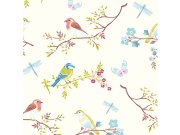 Vliesová tapeta na zeď Ptáčci a větvičky 375080, Pip Studio 4, Eijffinger Tapety Yara - Eijffinger