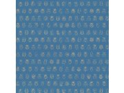 Modrá vliesová tapeta se zlatými brouky 375036, Pip Studio 4, Eijffinger