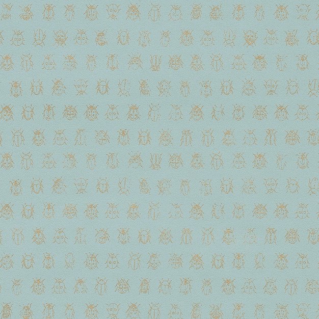 Tyrkysová vliesová tapeta se zlatými brouky 375031, Pip Studio 4, Eijffinger - Vliesové tapety