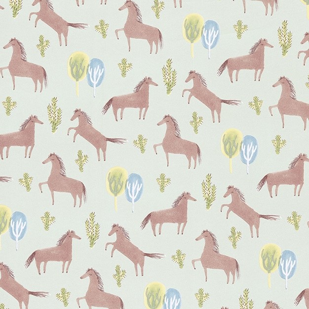 Tapeta vliesová na zeď - koníci, kaktusy a stromy 354102, Tout Petit, Eijffinger - Tapety na zeď