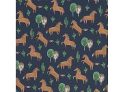 Dětská tapeta vliesová - koníci, kaktusy a stromy 354101, Tout Petit, Eijffinger