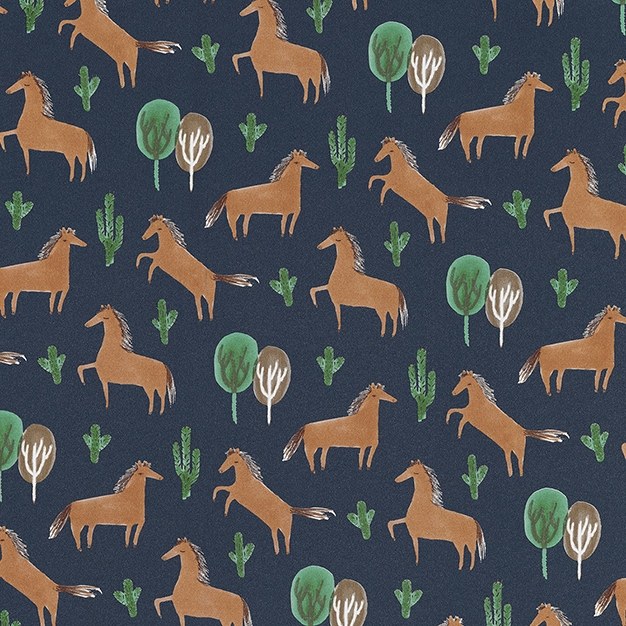 Tapety Yara - Tapety na zeď - Dětská tapeta vliesová - koníci, kaktusy a stromy 354101, Tout Petit, Eijffinger Dětská tapeta vliesová - koníci, kaktusy a stromy 354101, Tout Petit, Eijffinger - Tapety na zeď