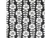 Černobílá květinová vliesová tapeta na zeď 356151, Black&Light,Eijffinger