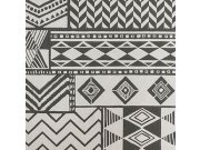 Vliesová tapeta s etno vzory 356122, Black&Light,Eijffinger