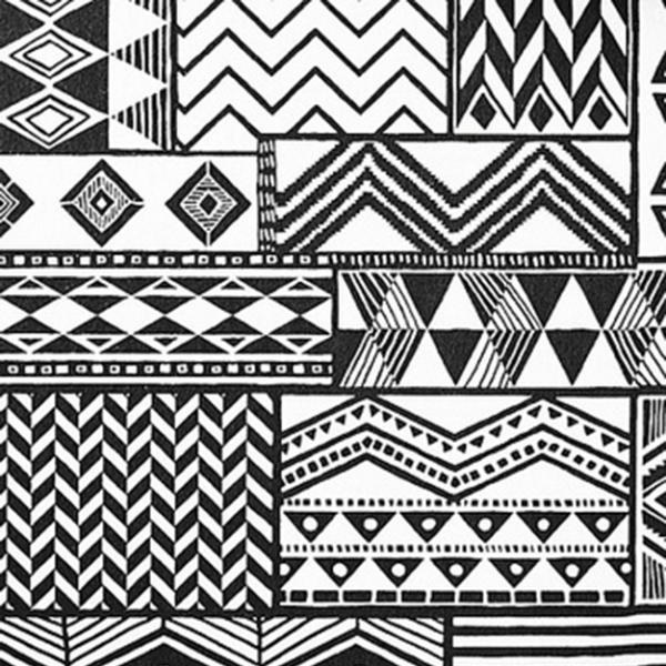 Černobílá vliesová tapeta s etno vzory 356121, Black&Light,Eijffinger - Tapety na zeď