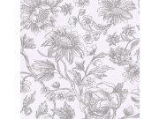 Květinová vliesová tapeta na zeď 356091, Black&Light,Eijffinger