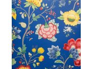 Tapety Yara Tapety na zeď - Modrá květinová tapeta na zeď 341034, Pip, Eijffinger Modrá květinová tapeta na zeď 341034, Pip, Eijffinger