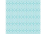 Tyrkysová geometrická vliesová tapeta na zeď, 2260005, Barcelona, Floral Kingdom, Vavex