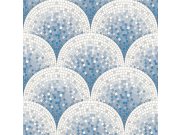 Modrá mozaiková omyvatelná vliesová tapeta na zeď BA220046, Beaux Arts 2, Design ID