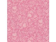 Tapety Yara Tapety na zeď - Růžová vliesová tapeta s květinami a listy 383541, Rice 2, Eijffinger Růžová vliesová tapeta s květinami a listy 383541, Rice 2, Eijffinger