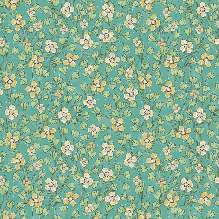 Zelená vliesová tapeta s květinovým vzorem 383535, Rice 2, Eijffinger - Tapety na zeď