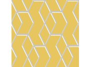 Žlutá vliesová tapeta s metalickým geometrickým vzorem 104731, Formation, Graham & Brown