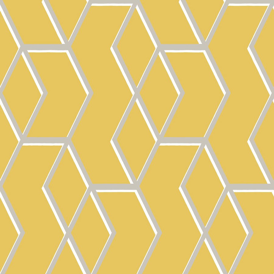 Žlutá vliesová tapeta s metalickým geometrickým vzorem 104731, Formation, Graham & Brown - Vliesové tapety