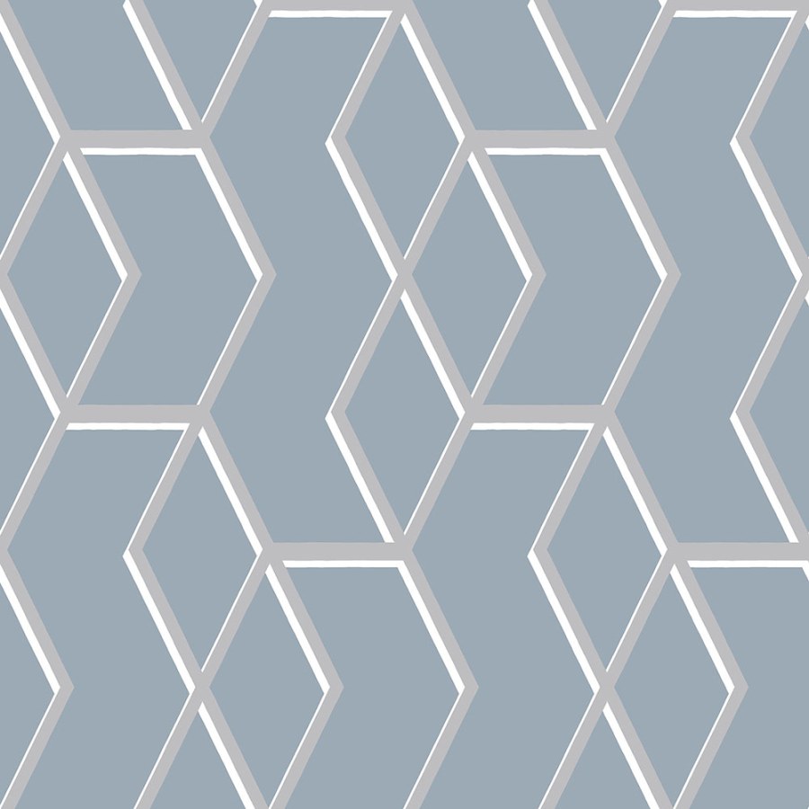 Modrá vliesová tapeta se stříbrným geometrickým vzorem 104733, Formation, Graham & Brown - Vliesové tapety