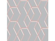 Šedá vliesová tapeta s metalickým geometrickým vzorem 104734, Formation, Graham & Brown
