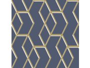 Modrá vliesová tapeta se zlatým geometrickým vzorem 104735, Formation, Graham & Brown