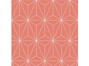 Korálově červená geometrická vliesová tapeta na zeď 104739, Formation, Graham & Brown