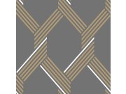 Šedo-zlatá geometrická vliesová tapeta na zeď 105469, Formation, Graham & Brown