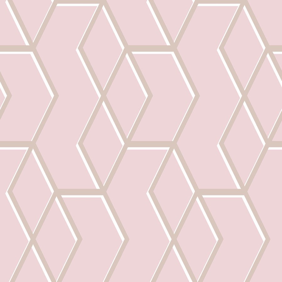 Růžová vliesová tapeta, zlatý geometrický vzor 105910, Formation, Graham & Brown - Vliesové tapety