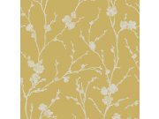 Okrová vliesová tapeta, stříbrné větvičky 103521, Reclaim, Graham&Brown