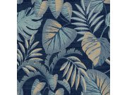 Tapety Yara Tapety dle materiálu Vliesové tapety - Tmavě modrá vliesová tapeta s tropickými listy, 118298, Next Tmavě modrá vliesová tapeta s tropickými listy, 118298, Next