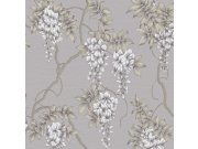 Šedá květinová vliesová tapeta na zeď, 120137, Zen, Superfresco Easy