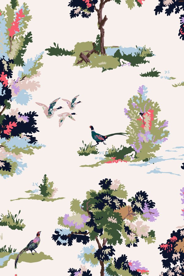 Vliesová tapeta na zeď,  stromy, ptáci, 118563, Joules, Graham&Brown