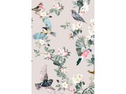 Béžová vliesová tapeta s větvičkami a ptáčky, 118562, Joules, Graham&Brown