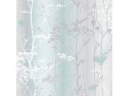 Tyrkysovo-šedá vliesová tapeta na zeď, luční květiny 104073, Reclaim, Graham&Brown